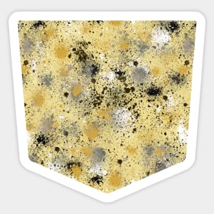 Pocket - Ink Dust Splatter Yellow Sticker